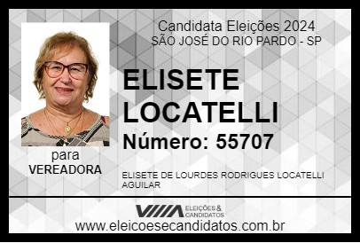 Candidato ELISETE LOCATELLI 2024 - SÃO JOSÉ DO RIO PARDO - Eleições