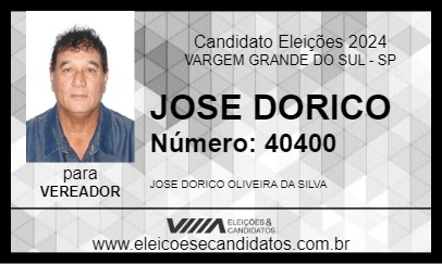 Candidato JOSE DORICO 2024 - VARGEM GRANDE DO SUL - Eleições