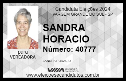 Candidato SANDRA HORACIO 2024 - VARGEM GRANDE DO SUL - Eleições