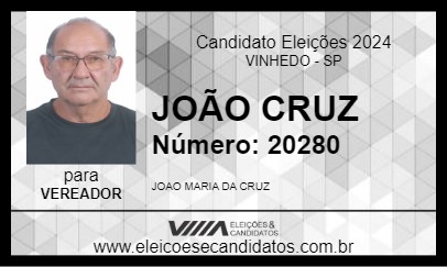 Candidato JOÃO CRUZ 2024 - VINHEDO - Eleições