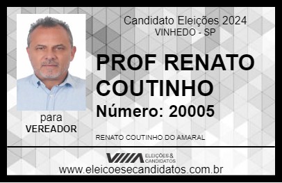 Candidato PROF RENATO COUTINHO 2024 - VINHEDO - Eleições