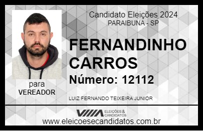 Candidato FERNANDINHO CARROS 2024 - PARAIBUNA - Eleições