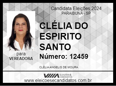 Candidato CLÉLIA DO ESPIRITO SANTO 2024 - PARAIBUNA - Eleições