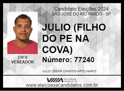 Candidato JULIO (FILHO DO PE NA COVA) 2024 - SÃO JOSÉ DO RIO PARDO - Eleições