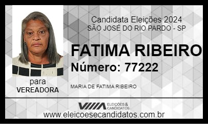 Candidato FATIMA RIBEIRO 2024 - SÃO JOSÉ DO RIO PARDO - Eleições