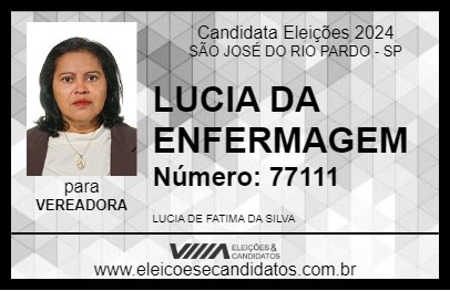 Candidato LUCIA DA ENFERMAGEM 2024 - SÃO JOSÉ DO RIO PARDO - Eleições