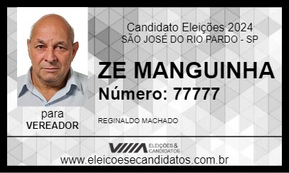 Candidato ZE MANGUINHA 2024 - SÃO JOSÉ DO RIO PARDO - Eleições