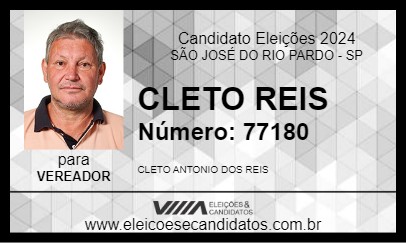 Candidato CLETO REIS 2024 - SÃO JOSÉ DO RIO PARDO - Eleições