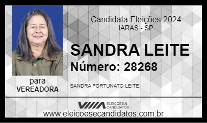 Candidato SANDRA LEITE 2024 - IARAS - Eleições