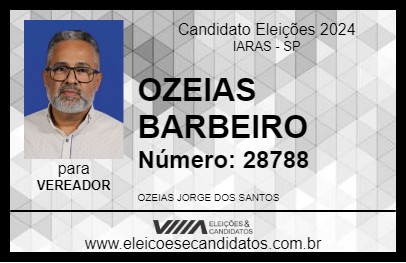 Candidato OZEIAS BARBEIRO 2024 - IARAS - Eleições