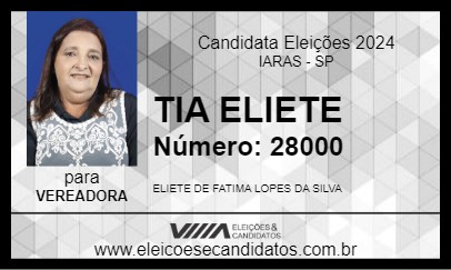 Candidato TIA ELIETE 2024 - IARAS - Eleições