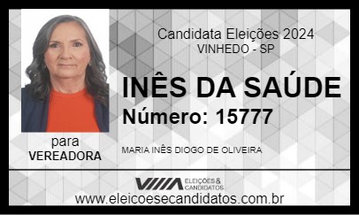 Candidato INÊS DA SAÚDE 2024 - VINHEDO - Eleições