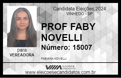 Candidato PROF FABY NOVELLI 2024 - VINHEDO - Eleições