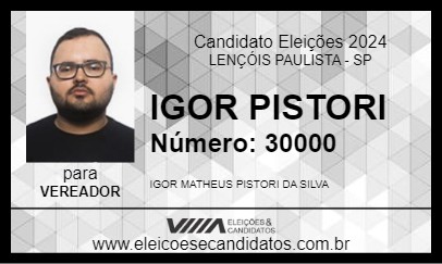 Candidato IGOR PISTORI 2024 - LENÇÓIS PAULISTA - Eleições