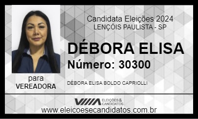 Candidato DÉBORA ELISA 2024 - LENÇÓIS PAULISTA - Eleições