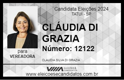 Candidato CLÁUDIA DI GRAZIA 2024 - TATUÍ - Eleições