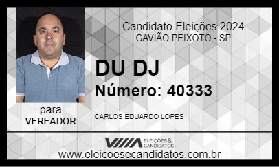 Candidato DU DJ 2024 - GAVIÃO PEIXOTO - Eleições