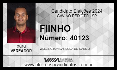 Candidato FIINHO 2024 - GAVIÃO PEIXOTO - Eleições