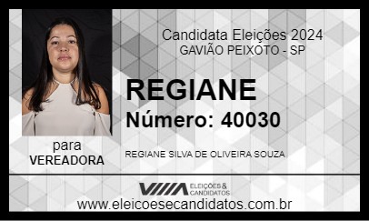 Candidato REGIANE 2024 - GAVIÃO PEIXOTO - Eleições