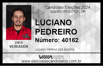 Candidato LUCIANO PEDREIRO 2024 - GAVIÃO PEIXOTO - Eleições