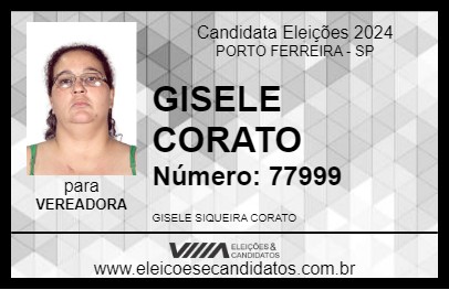 Candidato GISELE CORATO 2024 - PORTO FERREIRA - Eleições