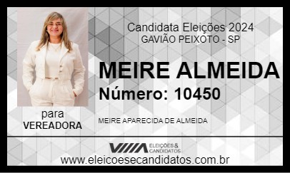 Candidato MEIRE ALMEIDA 2024 - GAVIÃO PEIXOTO - Eleições