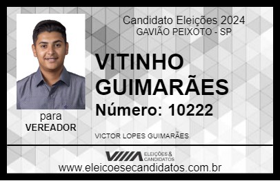 Candidato VITINHO GUIMARÃES 2024 - GAVIÃO PEIXOTO - Eleições