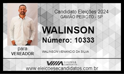 Candidato WALINSON 2024 - GAVIÃO PEIXOTO - Eleições