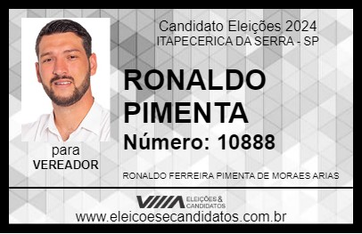 Candidato RONALDO PIMENTA 2024 - ITAPECERICA DA SERRA - Eleições