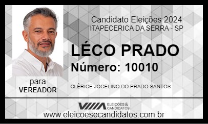 Candidato LÉCO PRADO 2024 - ITAPECERICA DA SERRA - Eleições