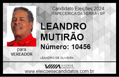 Candidato LEANDRO MUTIRÃO 2024 - ITAPECERICA DA SERRA - Eleições