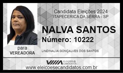 Candidato NALVA SANTOS 2024 - ITAPECERICA DA SERRA - Eleições