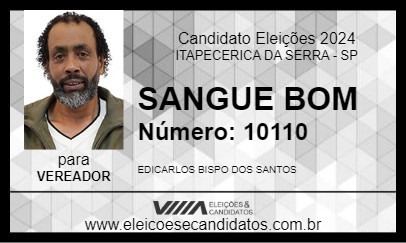 Candidato SANGUE BOM 2024 - ITAPECERICA DA SERRA - Eleições