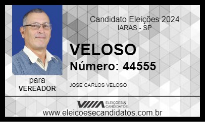 Candidato VELOSO 2024 - IARAS - Eleições