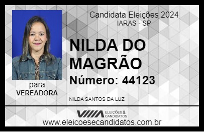 Candidato NILDA DO MAGRÃO 2024 - IARAS - Eleições