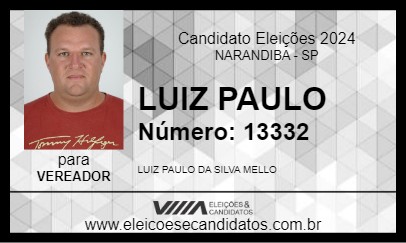 Candidato LUIZ PAULO 2024 - NARANDIBA - Eleições