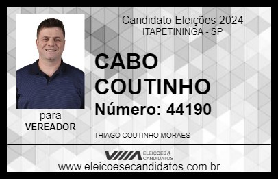 Candidato CABO COUTINHO 2024 - ITAPETININGA - Eleições