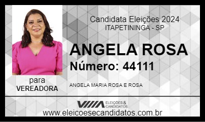 Candidato ANGELA ROSA 2024 - ITAPETININGA - Eleições