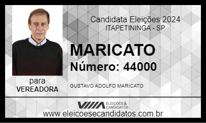 Candidato MARICATO 2024 - ITAPETININGA - Eleições