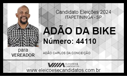 Candidato ADÃO DA BIKE 2024 - ITAPETININGA - Eleições