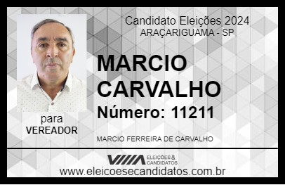 Candidato MARCIO CARVALHO 2024 - ARAÇARIGUAMA - Eleições