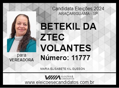 Candidato BETEKIL DA ZTEC VOLANTES 2024 - ARAÇARIGUAMA - Eleições