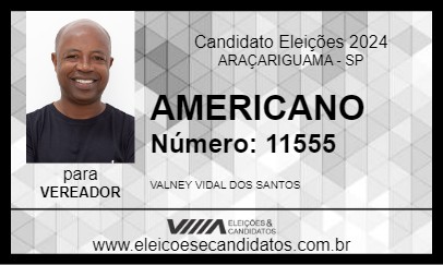 Candidato AMERICANO 2024 - ARAÇARIGUAMA - Eleições