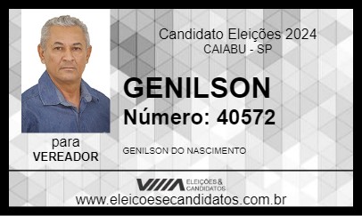 Candidato GENILSON 2024 - CAIABU - Eleições