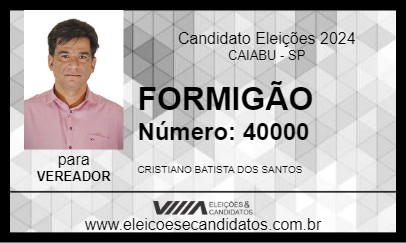 Candidato FORMIGÃO 2024 - CAIABU - Eleições