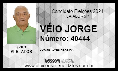 Candidato VÉIO JORGE 2024 - CAIABU - Eleições