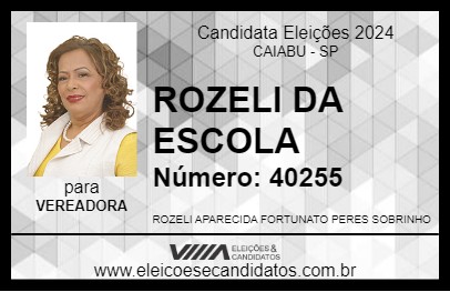 Candidato ROZELI DA ESCOLA 2024 - CAIABU - Eleições