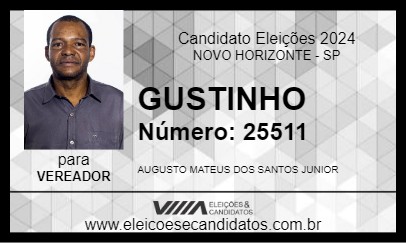 Candidato GUSTINHO 2024 - NOVO HORIZONTE - Eleições