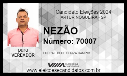 Candidato NEZÃO 2024 - ARTUR NOGUEIRA - Eleições