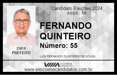 Candidato FERNANDO QUINTEIRO 2024 - ASSIS - Eleições